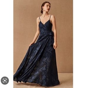 BHLDN hutch Alden maxi wrap dress in Navy